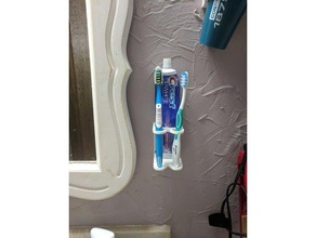 brosse à dents dentifrice titulaire la salle de bains l'organisation organisateur porte-brosse support mural 3d print model - Mito3D
