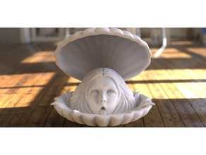 chica shell esculturas 3d print model - Mito3D