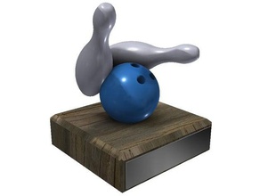 customisable bowling trophy sport outdoors 3d print model - Mito3D