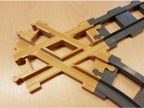 lego duplo train track crossing 60&deg construction toys 3d print model - Mito3D
