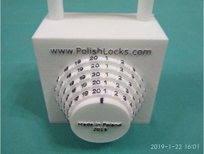polish combination lock super toy test print 3d printing tests padlock prusa i3 mk3 3d print model - Mito3D