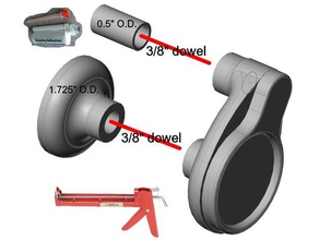 twin-tube epoxyadhesivefill adapter standard caulk gun hand tools 3d print model - Mito3D