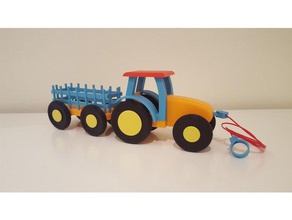 kids pull toy tractor mechanical toys nsfw 3d print model - Mito3D