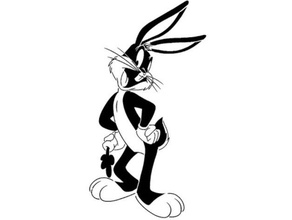 bugs bunny stencil 2d art cartone animato lepre loony toons il coniglio warnerbros 3d print model - Mito3D