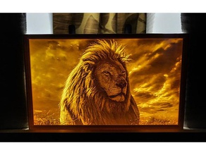 leone lithophane 2d art gadunky lions 3d print model - Mito3D