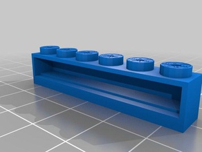 tente cuña 1x6 mi personalizados openscad ladrillo generador ladrillos de la construcción juguetes 3d print model - Mito3D