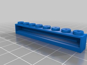 tente cuña 1x8 mi personalizados openscad ladrillo generador ladrillos de la construcción juguetes 3d print model - Mito3D