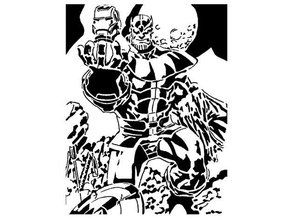 thanos stencil 2 2d art avengers captain america guardiansofthegalaxy infinity ga gauntlet ironman mad titan marvel thor tyrant 3d print model - Mito3D