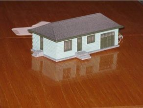 ho house Garaj kapısı açacağı ölçek binalar yapılar 3d print model - Mito3D