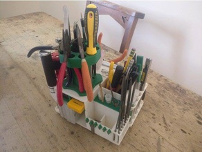 workbench hand tools organizer desktop nsfw pencil holder screwdriver tool workshop 3d print model - Mito3D