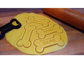 bone cookie cutter nametag kitchen dining bonnie charlie cookiecutter dog 3d print model - Mito3D