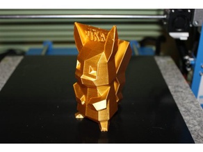 vazo dostu, düşük-poli pikachu v02 heykeller 3d print model - Mito3D