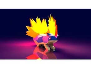 düşük poli quilava video oyunlar pokemon 3d print model - Mito3D