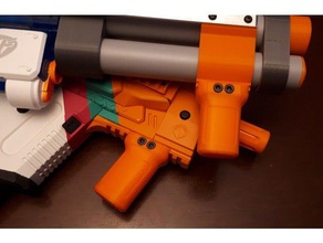 picatinny dikey+kulpları açılı oyuncak oyun aksesuarlar nerf 3d print model - Mito3D