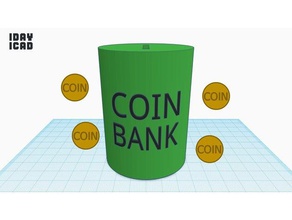 1Tag 1cad Münze bank Container 1day1cad grün 3d print model - Mito3D