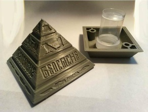 v2 Pyramide Raumschiff stargate geocache - Spielzeug Spiele box container ägypten geocaching 3d print model - Mito3D