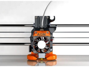 ai3m x-carriage mk1 e3dv5 printer parts 3dprinting 3d printing 5015 ai3mega anycubic i3 mega mod bowden extruder carrier e3d hotend fan duct germany xcarriage 3d print model - Mito3D