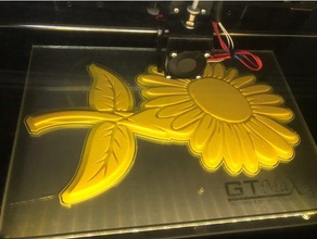 flor giraol de girasol 2d art decoración 3d print model - Mito3D