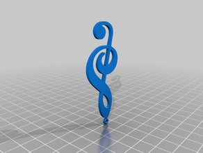 tiz clef kolye aksesuarlar 3d baskı dekorasyon müzik 3d print model - Mito3D