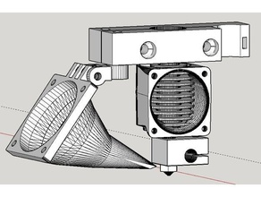soporte extrusor e3d par p3steel con fan de la capa l'imprimante pièces extrudeuse conduits ventilation 3d print model - Mito3D