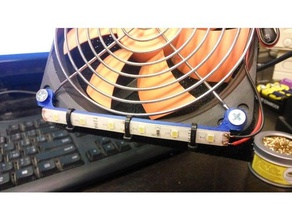 120mm fan led strip mount - 45 degrees diy 3d print model - Mito3D