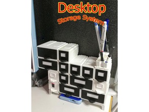 desktop organizer modular storage system containers drawer mini drawers small parts box 3d print model - Mito3D