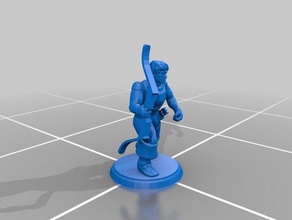 jacks shirtless archer v2 games 28mm desktophero desktophero3d fantasy miniature 3d print model - Mito3D