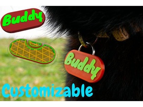 personnalisable chien du nom de balise les animaux compagnie customizer dog tag 3d print model - Mito3D