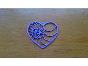 fibonacci heart shell jewelry spiral