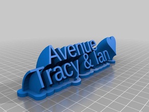 avenida casa 2-linha de placa nome office personalizado 3d print model - Mito3D