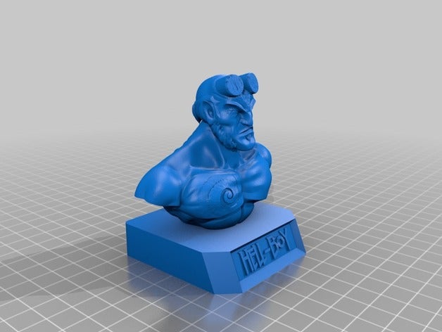 hellboy bust fanart sculptures comics demon demonio devil diablo figurine indie 3D print model - Mito3D