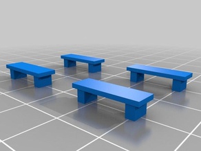 banc b&eacuteton x4 des bâtiments les structures à l'échelle ho 3d print model - Mito3D