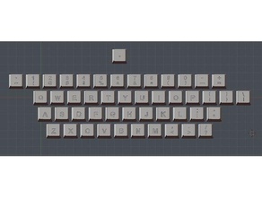 qwerty keycaps computer cherry mx keyboard mechanical neat 3d print model - Mito3D