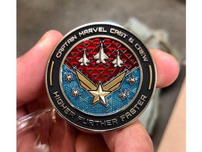 captain marvel promotional coin coins badges airforce army mcu movie 3d print model - Mito3D