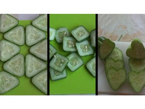 meyve Üçgen Kare kalp kalıp gıda iç salatalık 3d print model - Mito3D
