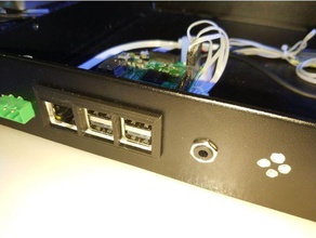 raspberry pi 23 de cobertura ethernet usb diy De 19 polegadas cm colchetes Em rack tampa frontal 3d print model - Mito3D
