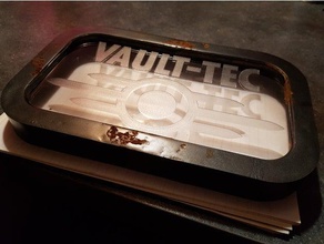 fallout-vault-tec-logo-frame 3d drucken 3d-drucken Gravur lasercut vault-tec 3d print model - Mito3D