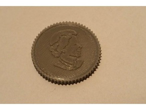 trolley token1&euro household chip coin einkaufswagenchip euro coins 3d print model - Mito3D