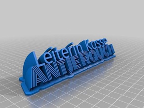 my customized sweeping name plate &ndash 2 lines fonts rauch signs logos 3d print model - Mito3D