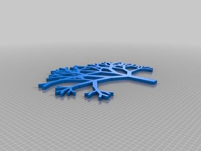 my customized 2d fractal tree art 3d print model - Mito3D