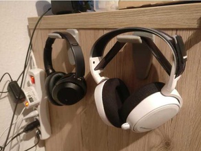 simple headphone holder organization hanger hook headset 3d print model - Mito3D
