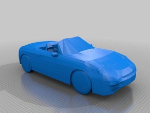 fiat barchetta automotive 3d modelling automobile modellino stilizzato portachiavi 3d print model - Mito3D