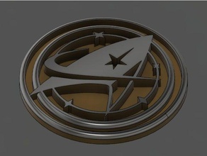 star trek discovery logosu 3d baskı startrek voyager 3d print model - Mito3D