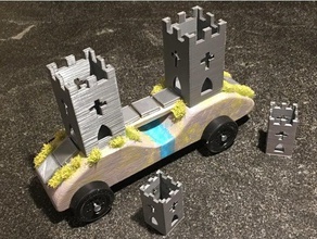 castelo de torre edifícios estruturas escoteiros carro a do cub scouts guarda cavaleiro medieval pinhal pinewood derby montagem na parede 3d print model - Mito3D