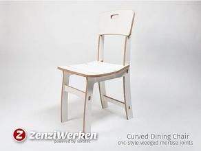 curved dining chair cnc kitchen 18 plywood birch router sorotec basicline zenziwerken 3d print model - Mito3D