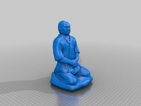 meditando master sculptures budo karate kyokushin kyokushinkai meditate meditation oyama seisa sensei shihan sosai 3d print model - Mito3D