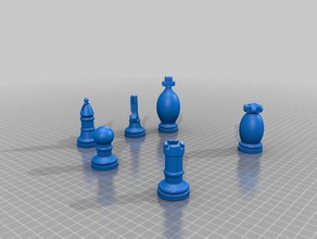 chess set modern 3d print model - Mito3D
