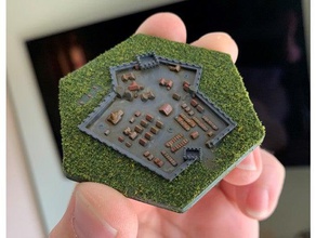 wargaming hex tiles mighty empires buildings tile set games 28mm fantasy wargames 3d print model - Mito3D