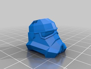 low poly stormtrooper head keyring toy game accessories lowpoly 3d print model - Mito3D