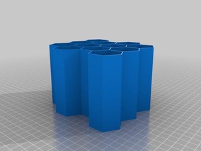 hex 3x4 recipientes personalizado 3d print model - Mito3D